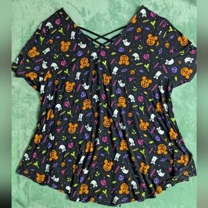 Cute Mouse and Candy Halloween Themed Black Top 1X